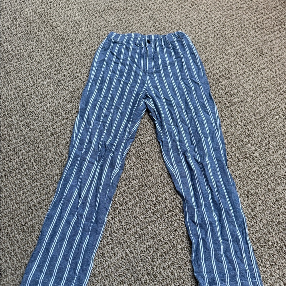 Brandy Melville Navy and White Striped Tilden Pants